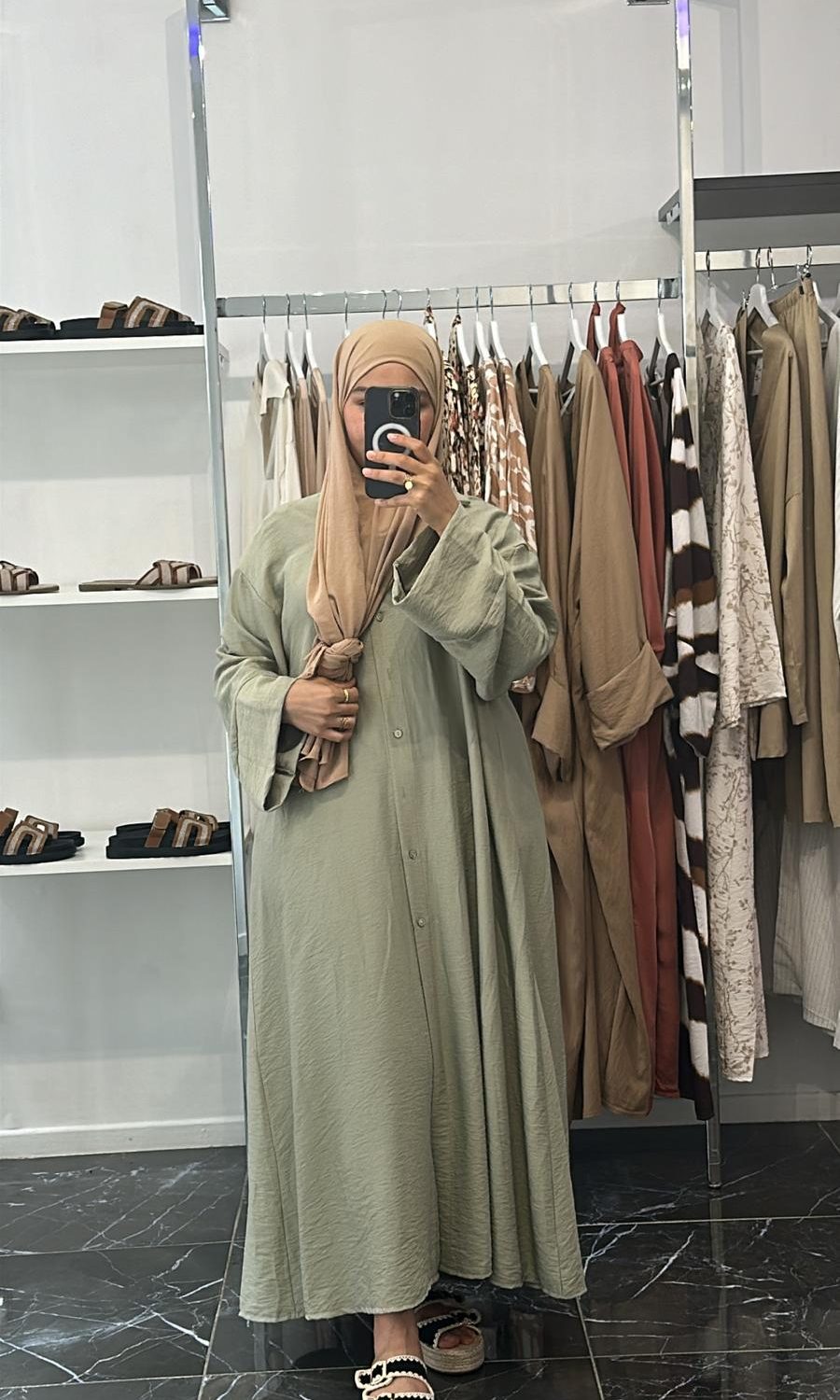 Robe chemise Vert Sauge