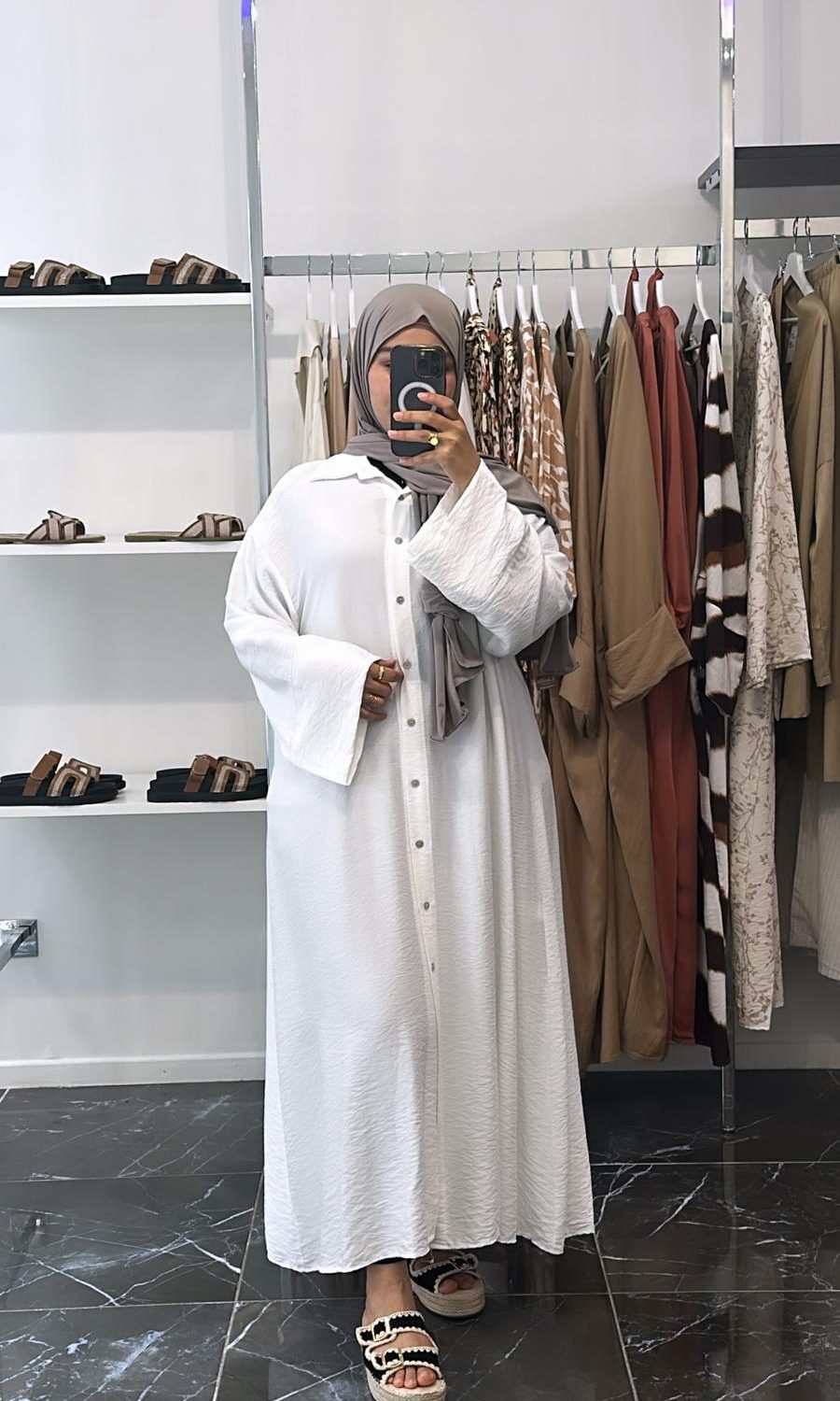 Robe chemise Blanc