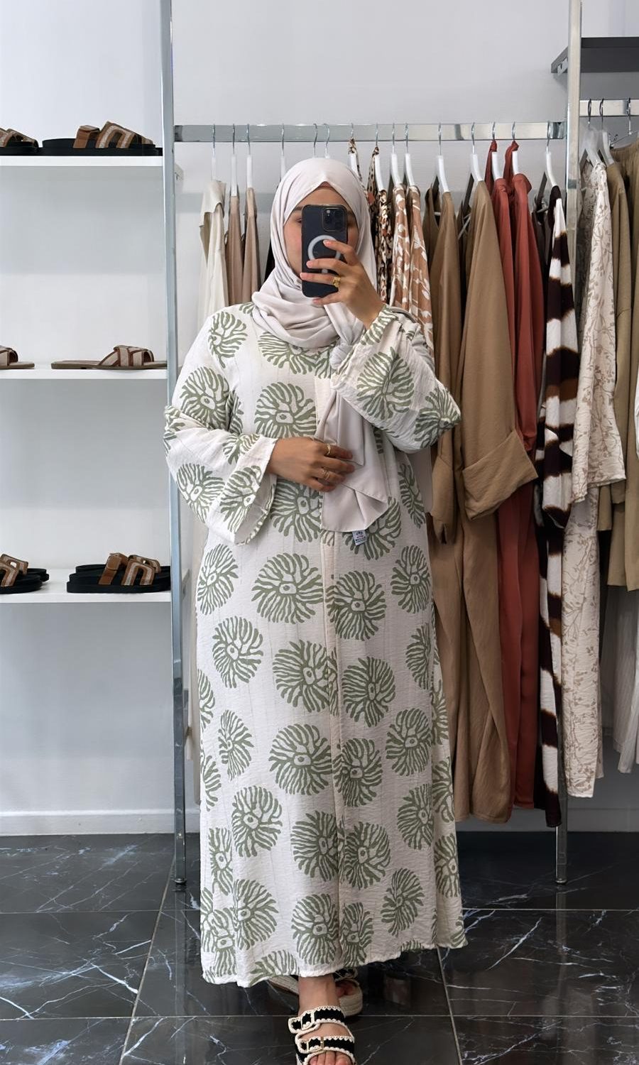 Robe à motifs Lin VERT