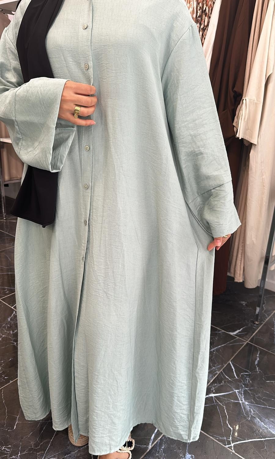 Robe chemise Vert Eau