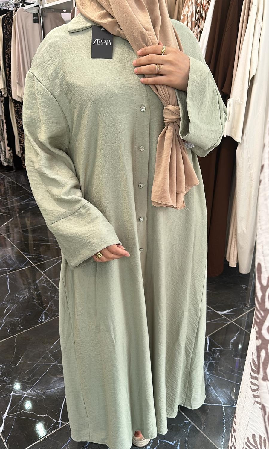 Robe chemise Vert Sauge
