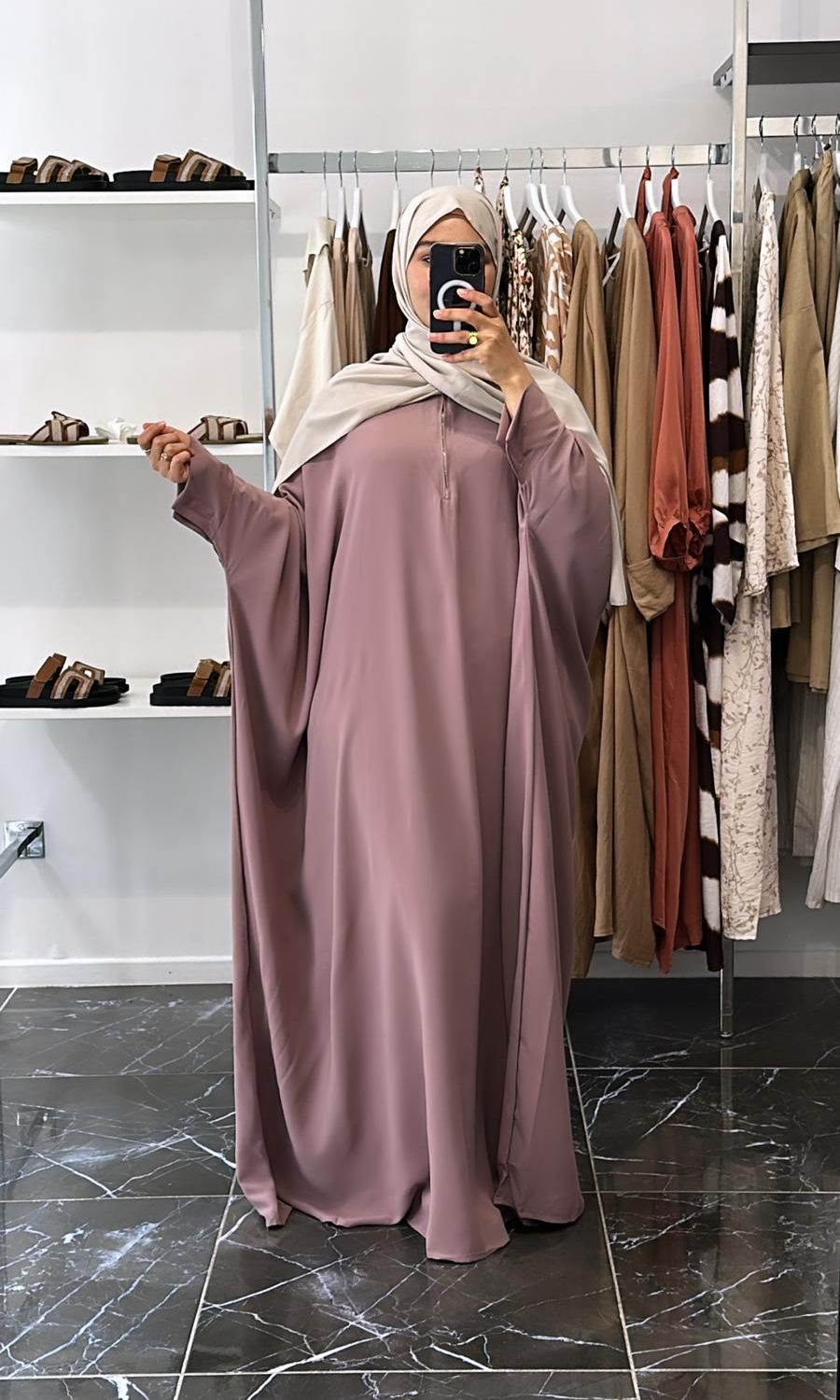 Abaya Saoudienne Mauve