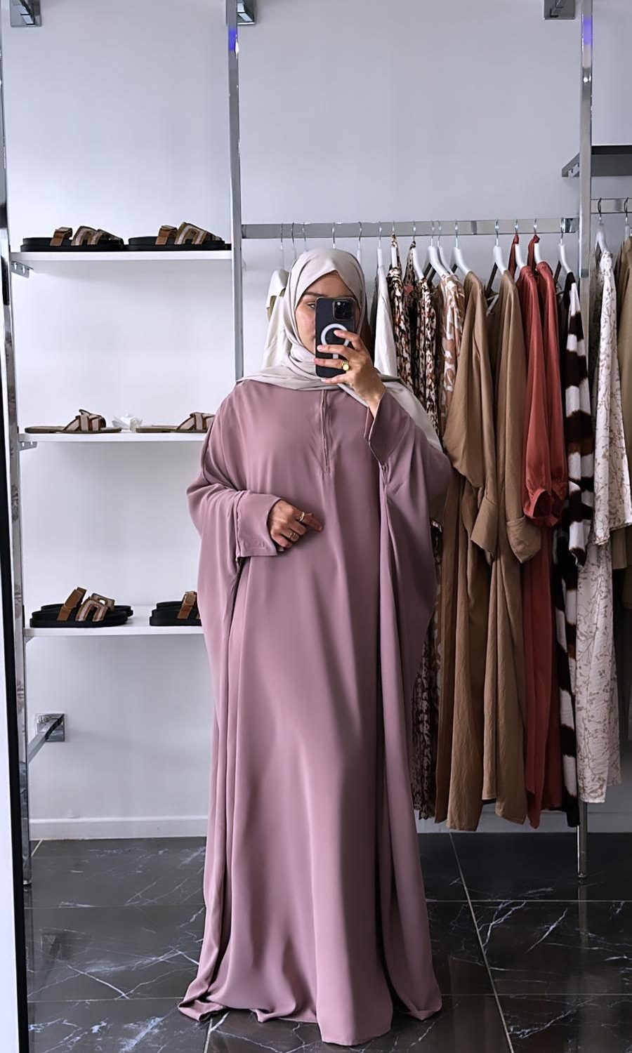 Abaya Saoudienne Mauve