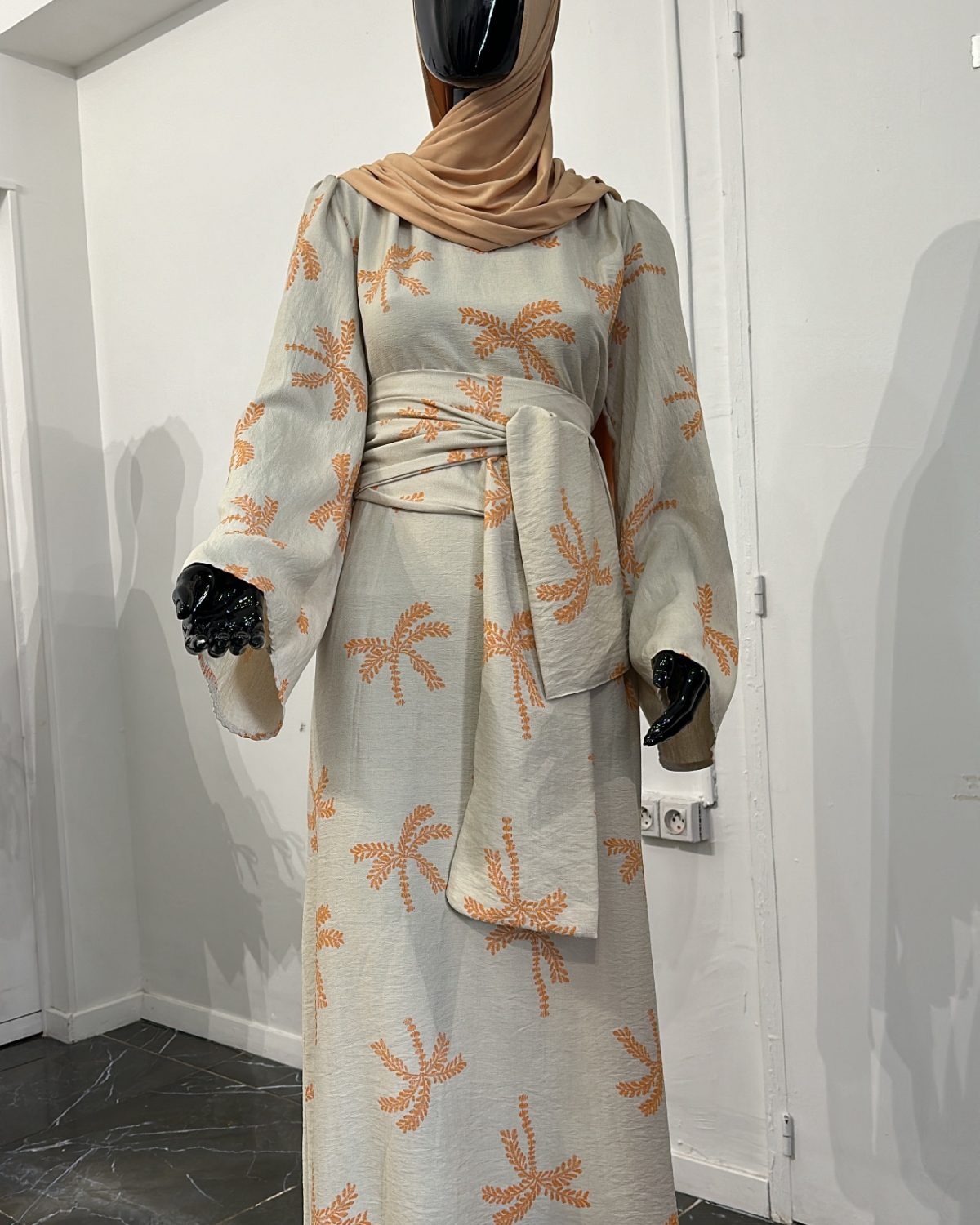 Robe à motifs Lin ORANGE