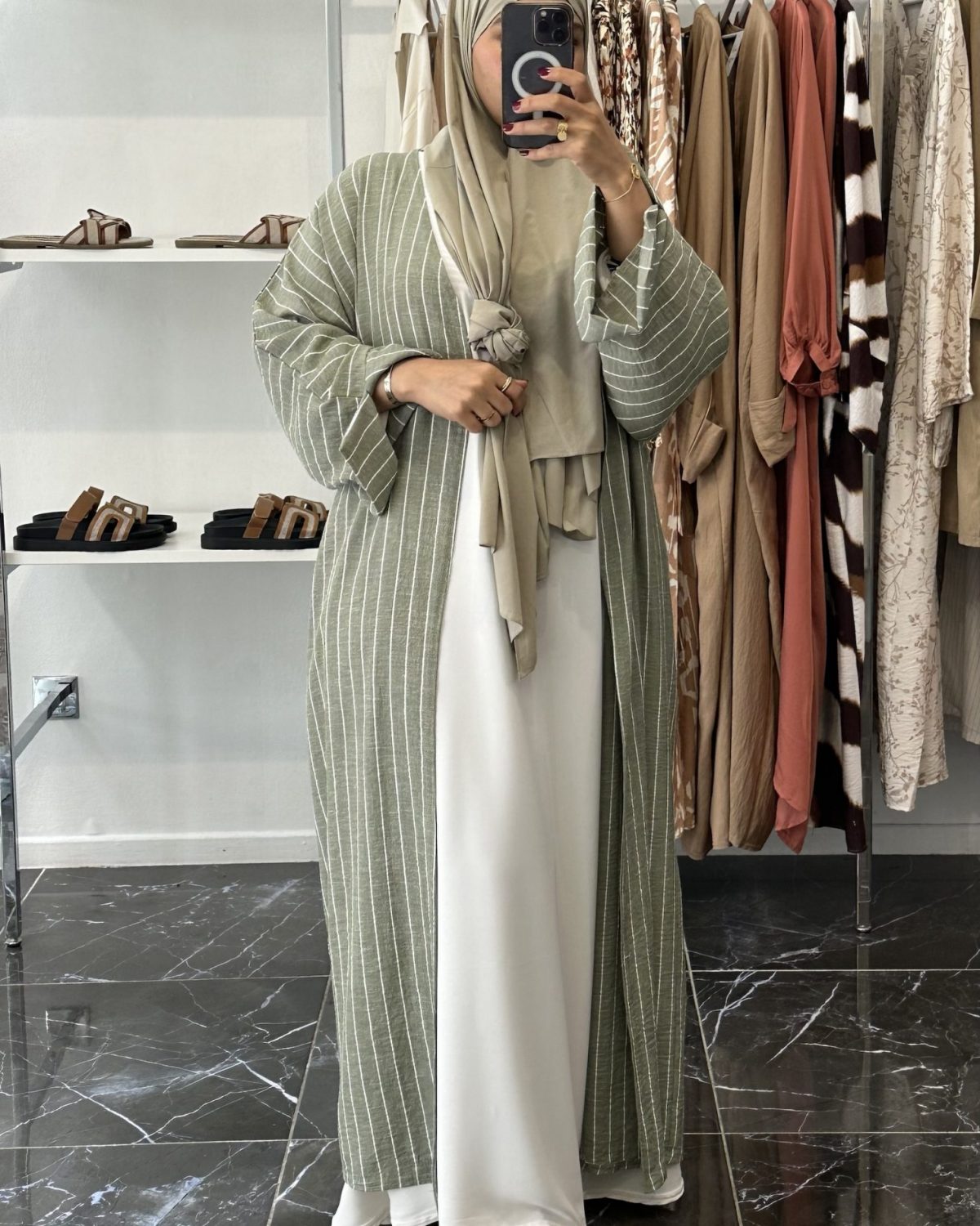 Kimono RAYÉ vert